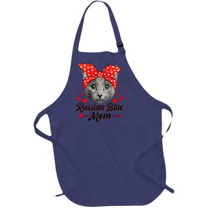 Funny Cute Russian Blue Mom Tee Cat Mom Mothers Day For Funny Full-Length Apron With Pockets