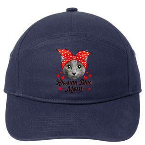 Funny Cute Russian Blue Mom Tee Cat Mom Mothers Day For Funny 7-Panel Snapback Hat