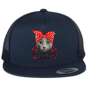 Funny Cute Russian Blue Mom Tee Cat Mom Mothers Day For Funny Flat Bill Trucker Hat