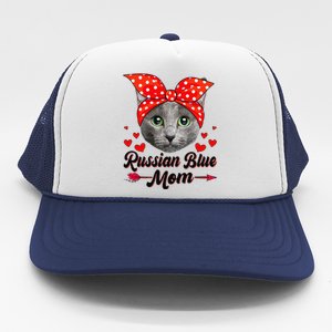 Funny Cute Russian Blue Mom Tee Cat Mom Mothers Day For Funny Trucker Hat