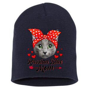 Funny Cute Russian Blue Mom Tee Cat Mom Mothers Day For Funny Short Acrylic Beanie