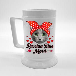 Funny Cute Russian Blue Mom Tee Cat Mom Mothers Day For Funny Beer Stein