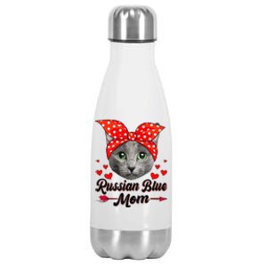 Funny Cute Russian Blue Mom Tee Cat Mom Mothers Day For Funny Stainless Steel Insulated Water Bottle