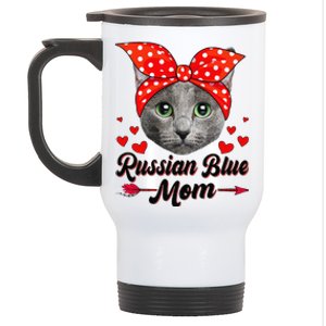 Funny Cute Russian Blue Mom Tee Cat Mom Mothers Day For Funny Stainless Steel Travel Mug