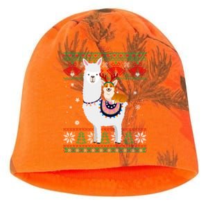 Funny Corgi Riding Llama Christmas Gifts Corgi Xmas ugly Kati - Camo Knit Beanie