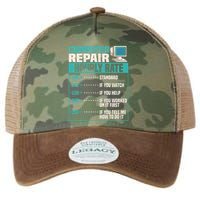 Funny Computer Repair Hourly Rate Legacy Tie Dye Trucker Hat