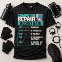 Funny Computer Repair Hourly Rate Performance Shirt