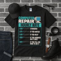 Funny Computer Repair Hourly Rate Tall T-Shirt