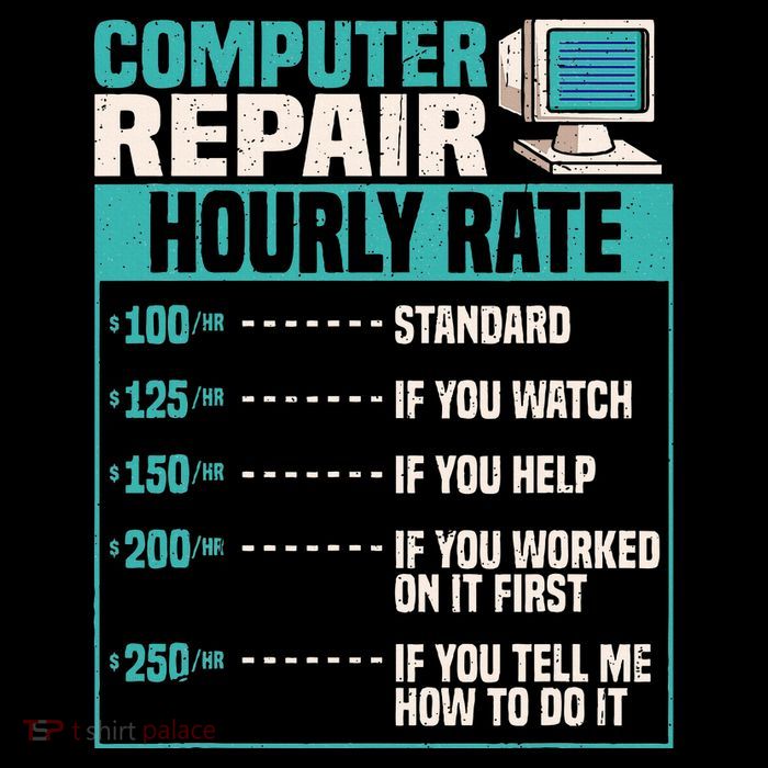 Funny Computer Repair Hourly Rate Impact Tech Backpack
