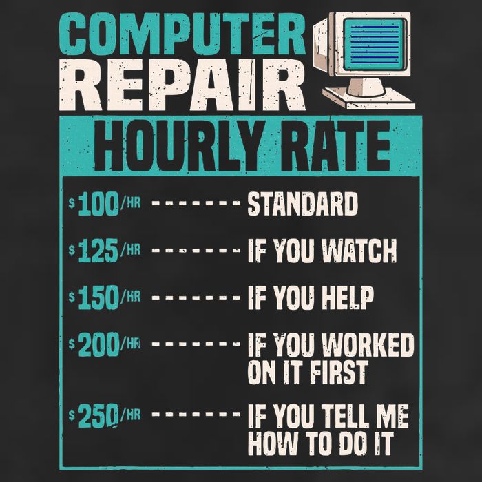 Funny Computer Repair Hourly Rate Adult Drive Performance Visor