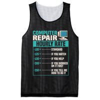 Funny Computer Repair Hourly Rate Mesh Reversible Basketball Jersey Tank