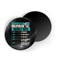 Funny Computer Repair Hourly Rate Magnet