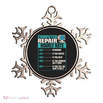 Funny Computer Repair Hourly Rate Metallic Star Ornament