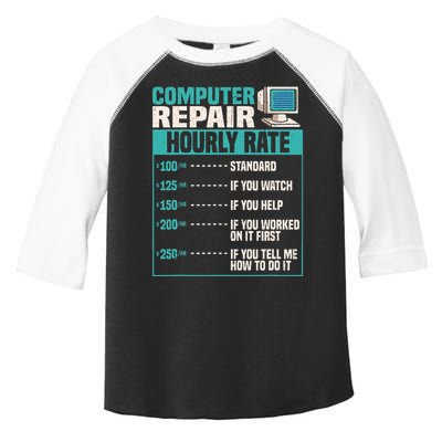 Funny Computer Repair Hourly Rate Toddler Fine Jersey T-Shirt