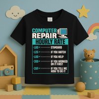Funny Computer Repair Hourly Rate Toddler T-Shirt