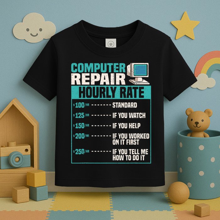 Funny Computer Repair Hourly Rate Toddler T-Shirt
