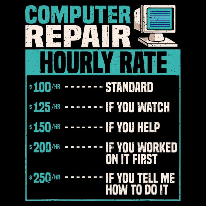 Funny Computer Repair Hourly Rate Toddler T-Shirt