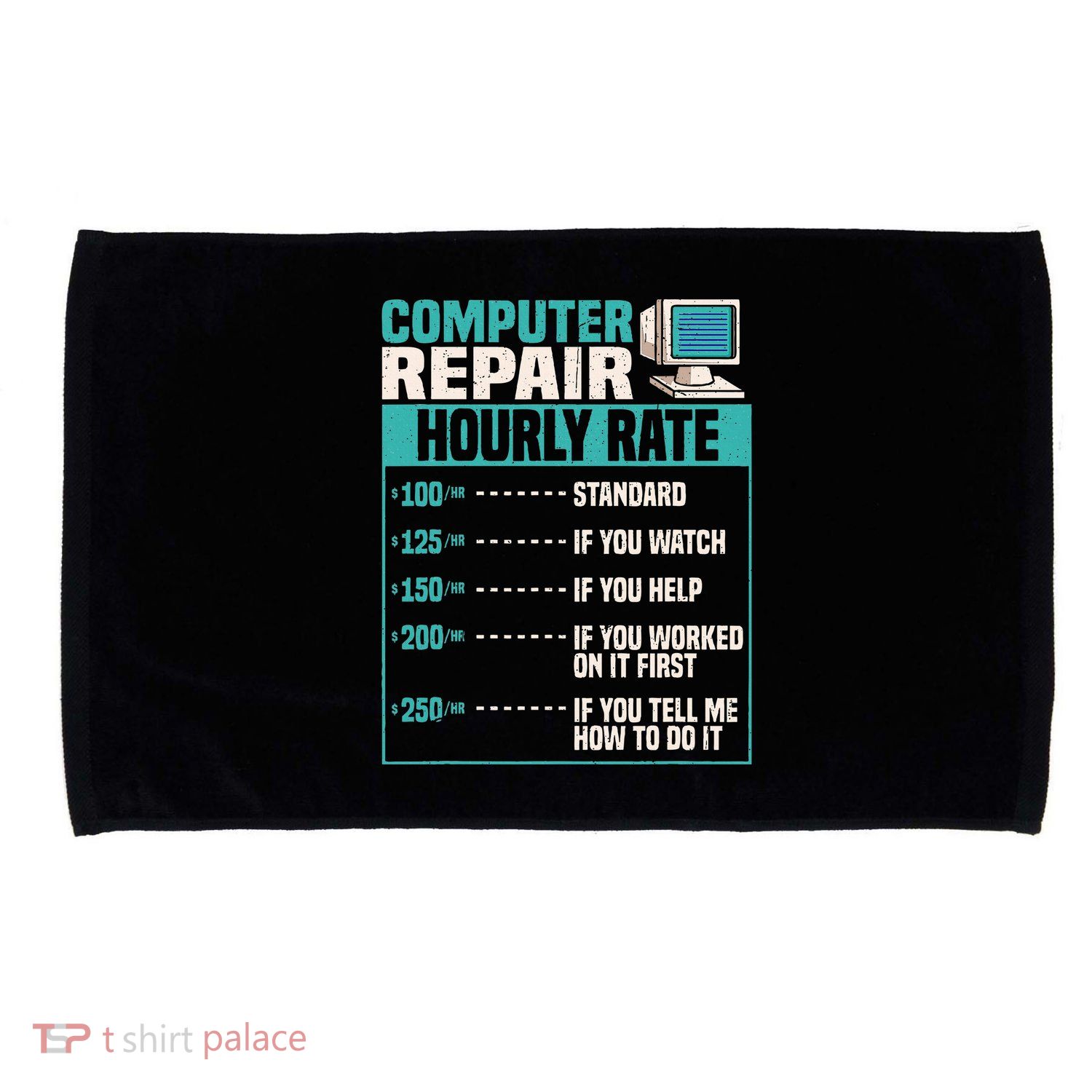 Funny Computer Repair Hourly Rate Microfiber Hand Towel