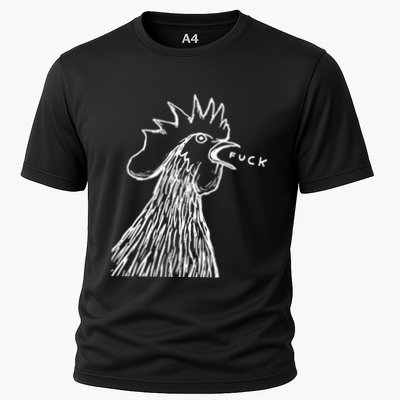 Funny Chicken Rooster Saying Fuck Cooling Performance Crew T-Shirt