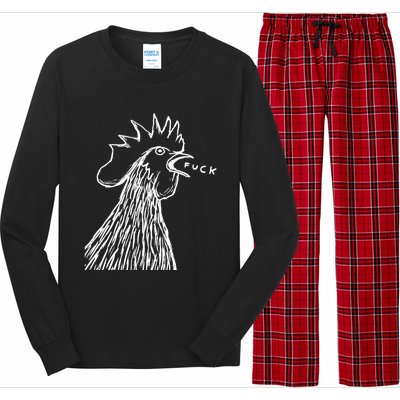 Funny Chicken Rooster Saying Fuck Long Sleeve Pajama Set