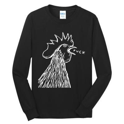 Funny Chicken Rooster Saying Fuck Tall Long Sleeve T-Shirt