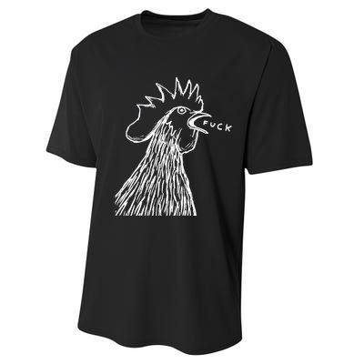 Funny Chicken Rooster Saying Fuck Performance Sprint T-Shirt