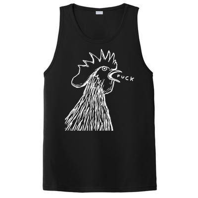 Funny Chicken Rooster Saying Fuck PosiCharge Competitor Tank