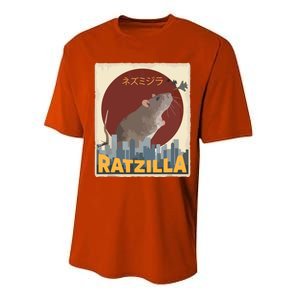 Funny Cute Ratzilla Rat Mouse Japanese Anime Graphic Gift Performance Sprint T-Shirt