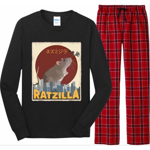 Funny Cute Ratzilla Rat Mouse Japanese Anime Graphic Gift Long Sleeve Pajama Set