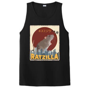 Funny Cute Ratzilla Rat Mouse Japanese Anime Graphic Gift PosiCharge Competitor Tank