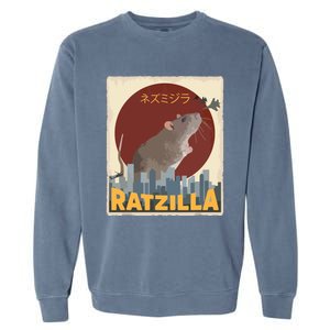 Funny Cute Ratzilla Rat Mouse Japanese Anime Graphic Gift Garment-Dyed Sweatshirt