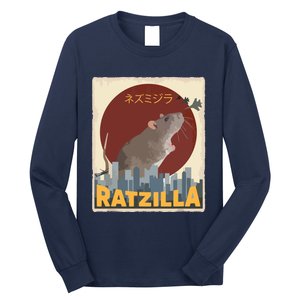 Funny Cute Ratzilla Rat Mouse Japanese Anime Graphic Gift Long Sleeve Shirt