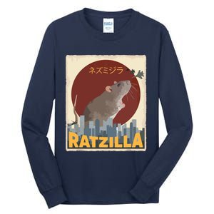 Funny Cute Ratzilla Rat Mouse Japanese Anime Graphic Gift Tall Long Sleeve T-Shirt