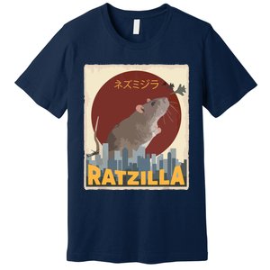 Funny Cute Ratzilla Rat Mouse Japanese Anime Graphic Gift Premium T-Shirt