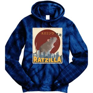 Funny Cute Ratzilla Rat Mouse Japanese Anime Graphic Gift Tie Dye Hoodie