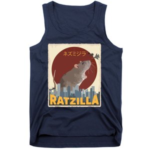 Funny Cute Ratzilla Rat Mouse Japanese Anime Graphic Gift Tank Top