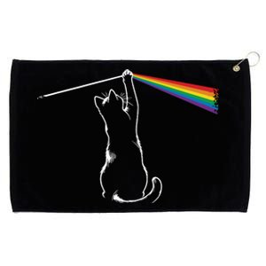 Funny Cat Rock Music Gift Women Funny Cat Grommeted Golf Towel