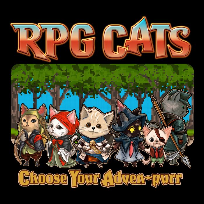 Funny Cute RPG Cats Choose Your Advenpurr Bag