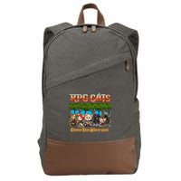 Funny Cute RPG Cats Choose Your Advenpurr Cotton Canvas Backpack