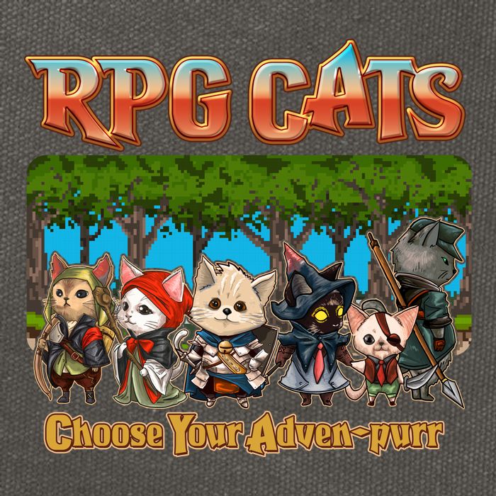 Funny Cute RPG Cats Choose Your Advenpurr Cotton Canvas Backpack
