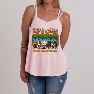 Funny Cute RPG Cats Choose Your Advenpurr Women's Strappy Tank