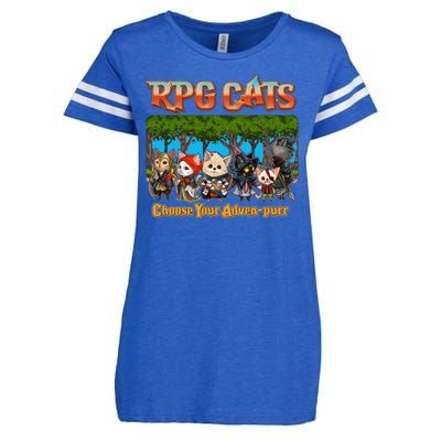 Funny Cute RPG Cats Choose Your Advenpurr Enza Ladies Jersey Football T-Shirt