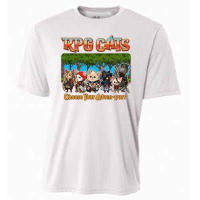 Funny Cute RPG Cats Choose Your Advenpurr Cooling Performance Crew T-Shirt