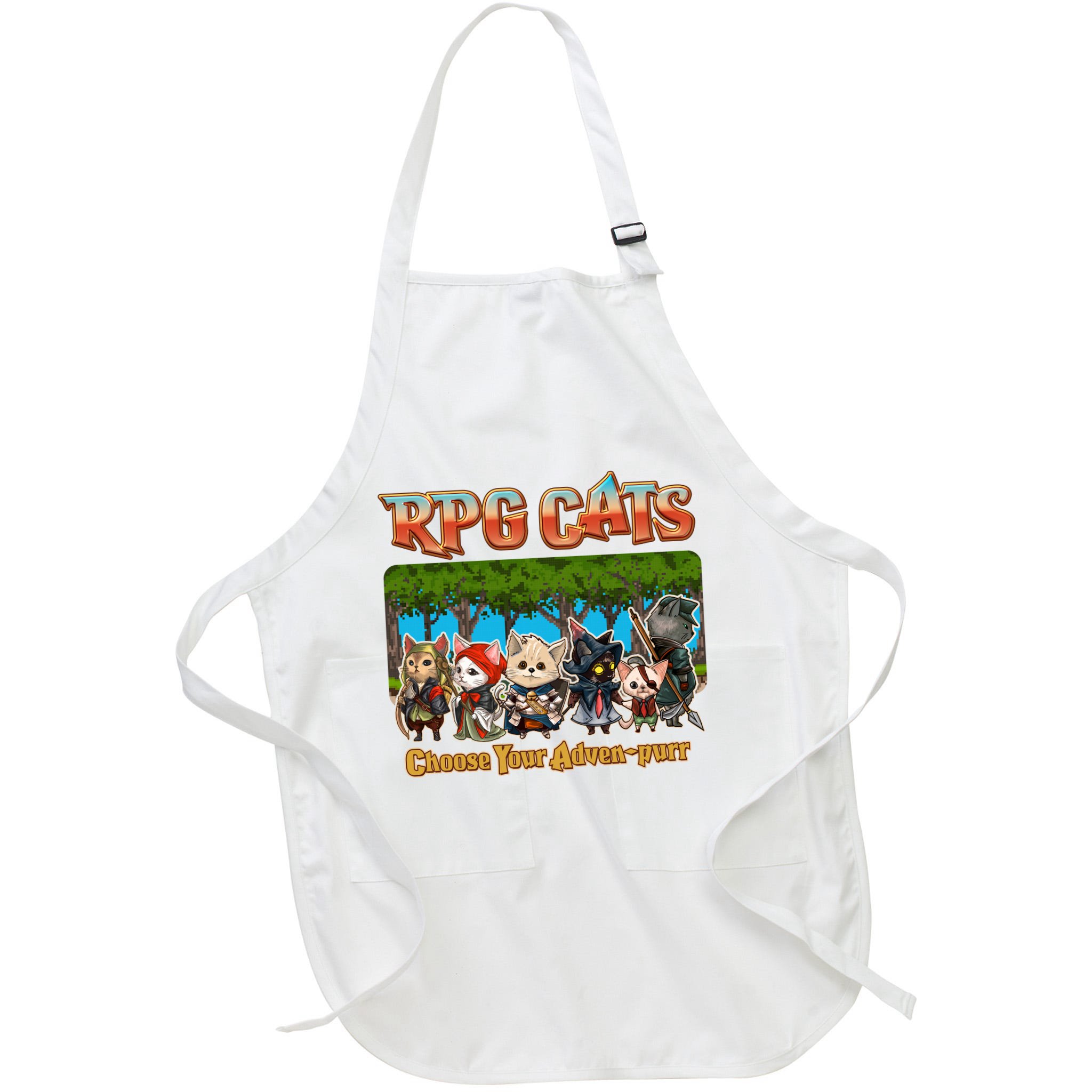 Funny Cute RPG Cats Choose Your Advenpurr Apron