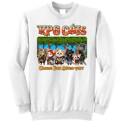 Funny Cute RPG Cats Choose Your Advenpurr Sweatshirt