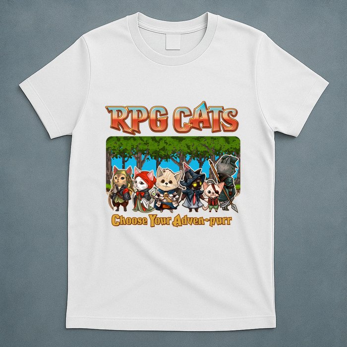 Funny Cute RPG Cats Choose Your Advenpurr T-Shirt