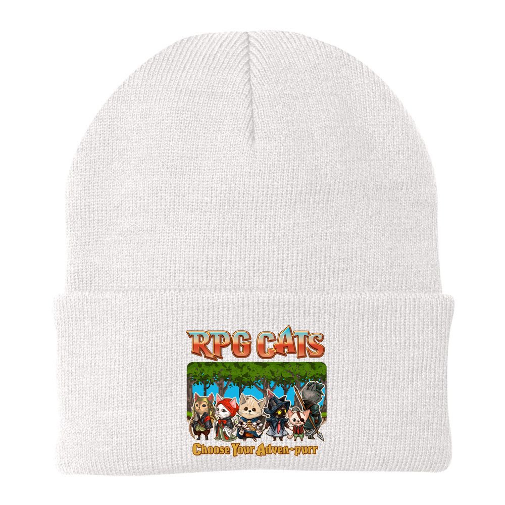 Funny Cute RPG Cats Choose Your Advenpurr Beanie