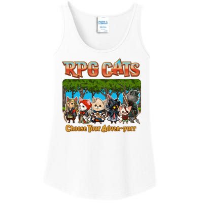 Funny Cute RPG Cats Choose Your Advenpurr Ladies Essential Tank