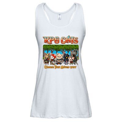 Funny Cute RPG Cats Choose Your Advenpurr Ladies Essential Flowy Tank