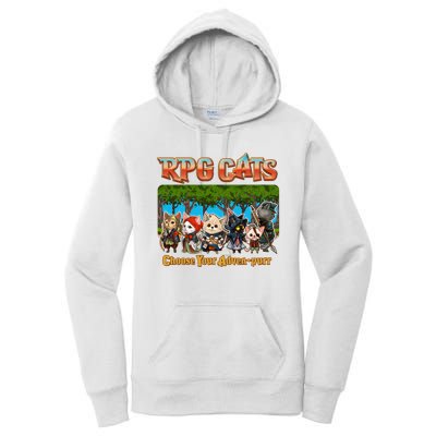 Funny Cute RPG Cats Choose Your Advenpurr Women's Pullover Hoodie